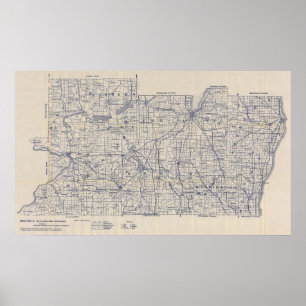 Wisconsin Bicycle Road Map 3 Poster