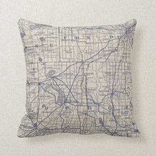 Wisconsin Bicycle Road Map 4 Cushion