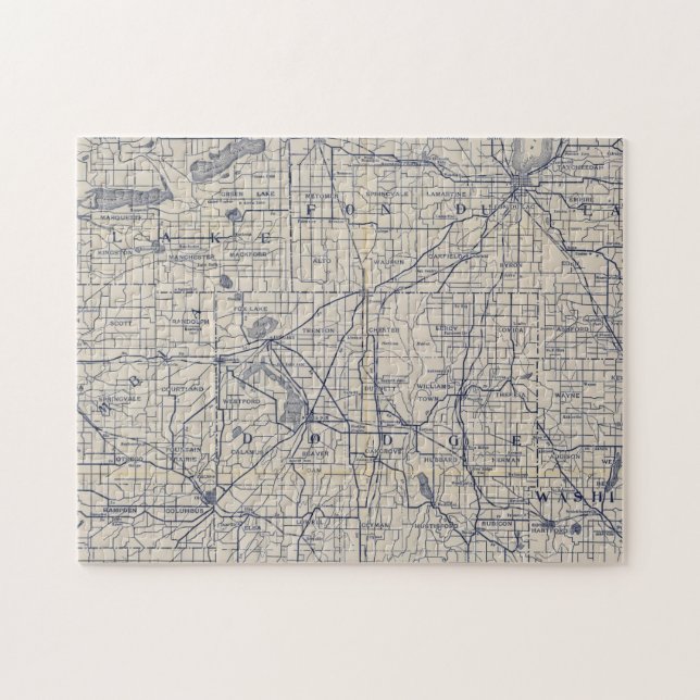 Wisconsin Bicycle Road Map 4 Jigsaw Puzzle (Horizontal)