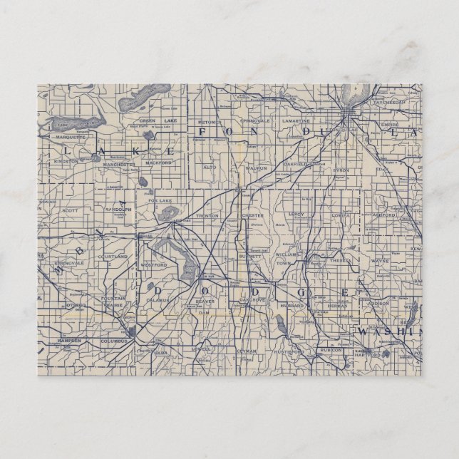 Wisconsin Bicycle Road Map 4 Postcard (Front)