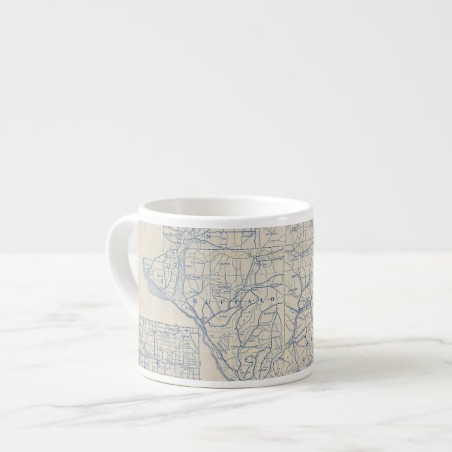 Wisconsin Bicycle Road Map 6 Espresso Cup (Front Left)
