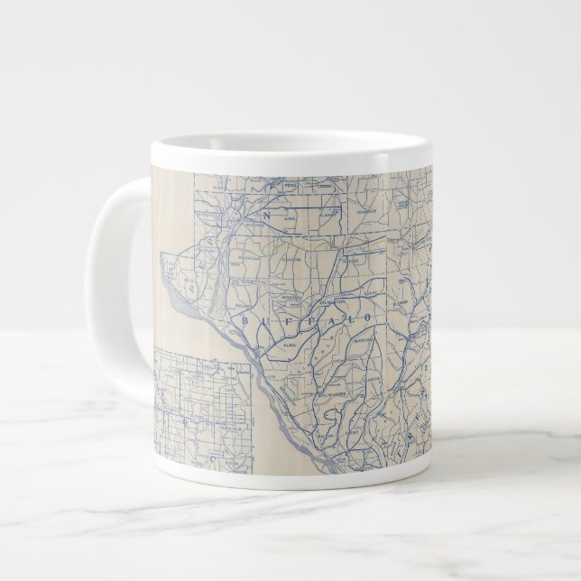 Wisconsin Bicycle Road Map 6 Large Coffee Mug (Front Left)