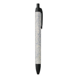 Wisconsin Bicycle Road Map Black Ink Pen