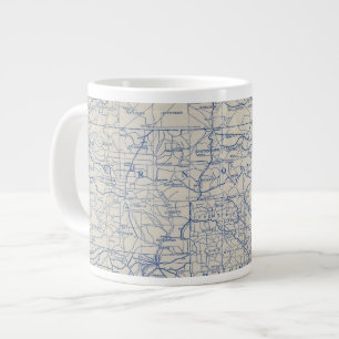 Wisconsin Bicycle Road Map Large Coffee Mug