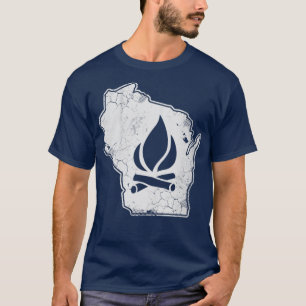 Wisconsin Camping Camp Fire Camping Outdoors T-Shirt