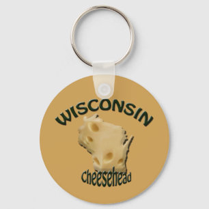 Wisconsin Cheesehead  Cheese Keychain