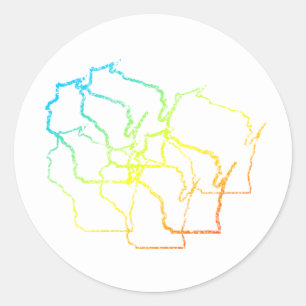 wisconsin chill blur classic round sticker