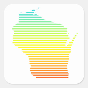 wisconsin chill fade square sticker
