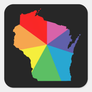 wisconsin colour burst square sticker