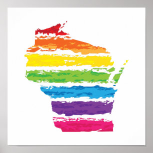 wisconsin colour strokes poster