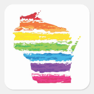 wisconsin colour strokes square sticker