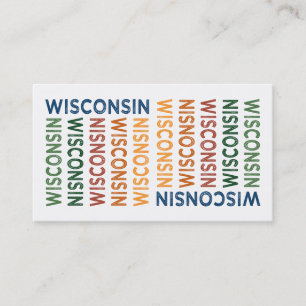 Wisconsin Cute Colourful Business Card