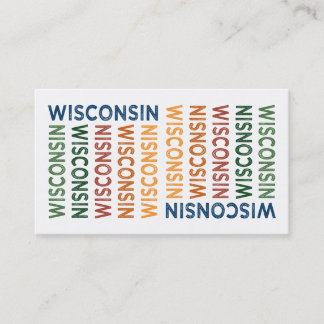 Wisconsin Cute Colourful Business Card