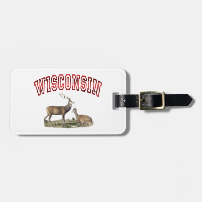 Wisconsin deer scene Luggage Tag (Front Horizontal)