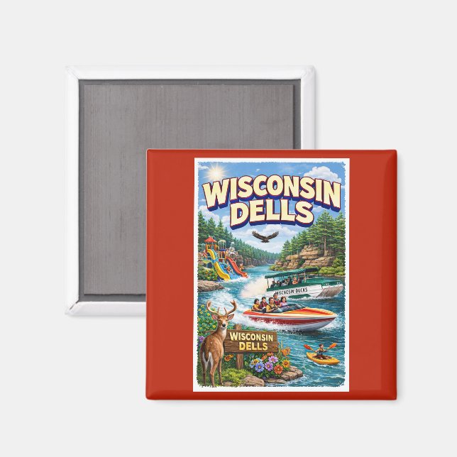 Wisconsin Dells Adventure – Waterparks and Ducks Magnet (Front/Back)