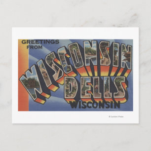 Wisconsin Dells, Wisconsin - Large Letter Scenes Postcard