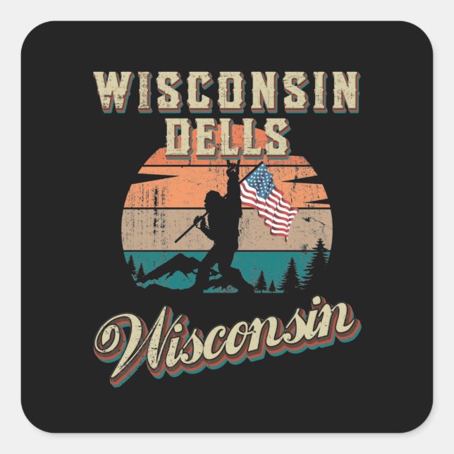 Wisconsin Dells Wisconsin Square Sticker (Front)