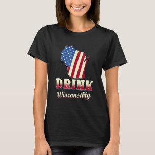 Wisconsin Drinking Alcoholic Wisconsinites  Beer   T-Shirt