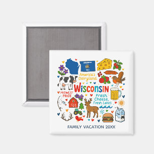 Wisconsin Family Trip Keepsake Personalized Magnet