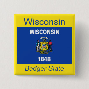Wisconsin Flag Button
