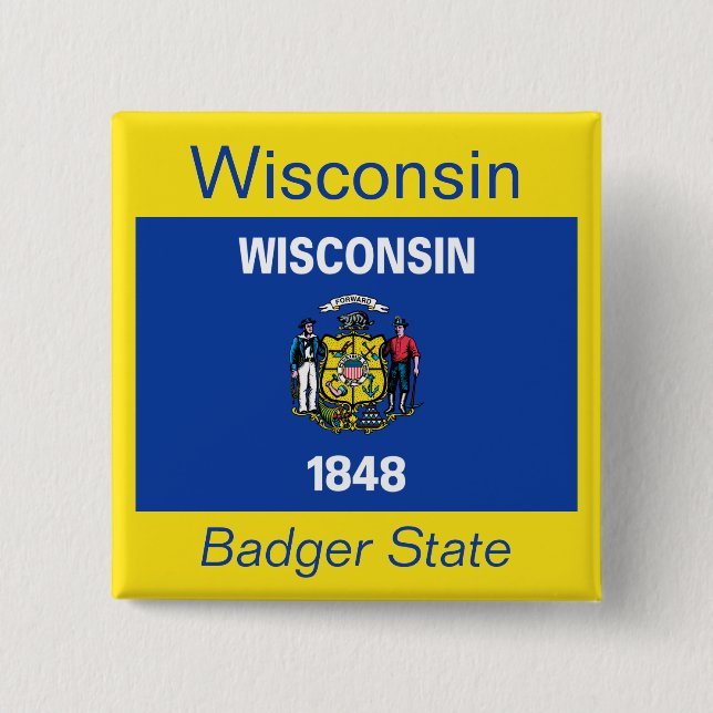 Wisconsin Flag Button (Front)