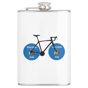 Wisconsin Flag Cycling Hip Flask