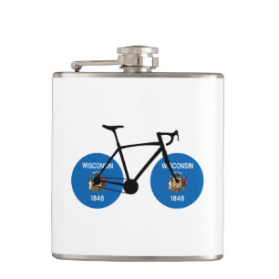 Wisconsin Flag Cycling Hip Flask