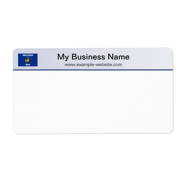 Wisconsin Flag Header Shipping Label (Front)