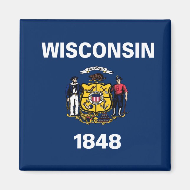 Wisconsin flag magnet (Front)