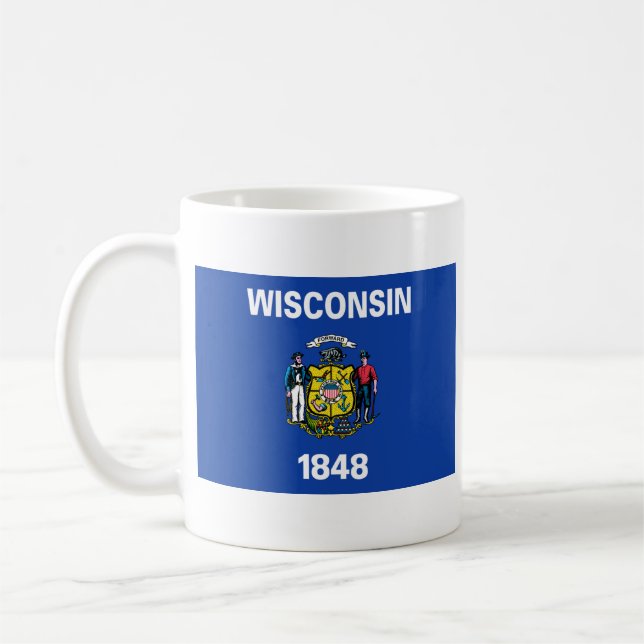 Wisconsin Flag + Map Mug (Left)