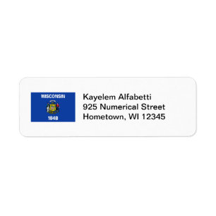 Wisconsin Flag Return Address Label