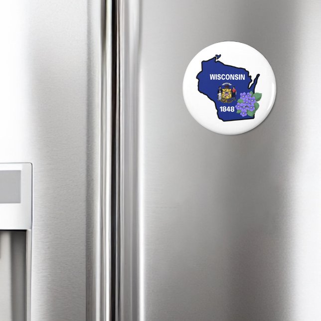 Wisconsin Flag State Flower Common Blue Violet Key Magnet (Creator Uploaded)