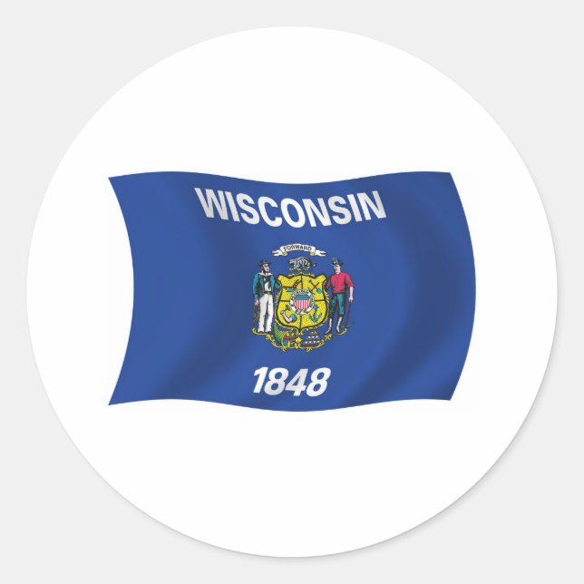 Wisconsin Flag Sticker (Front)