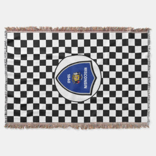 Wisconsin flag throw blanket