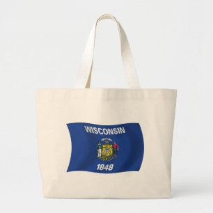 Wisconsin Flag Tote Bag