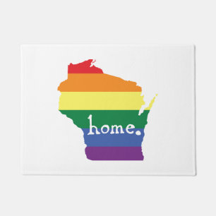 Wisconsin Gay Pride Map of Home Doormat