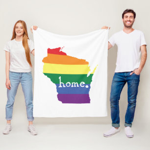 Wisconsin Gay Pride Map of Home Fleece Blanket