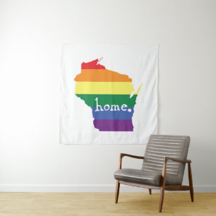 Wisconsin Gay Pride Map of Home Tapestry