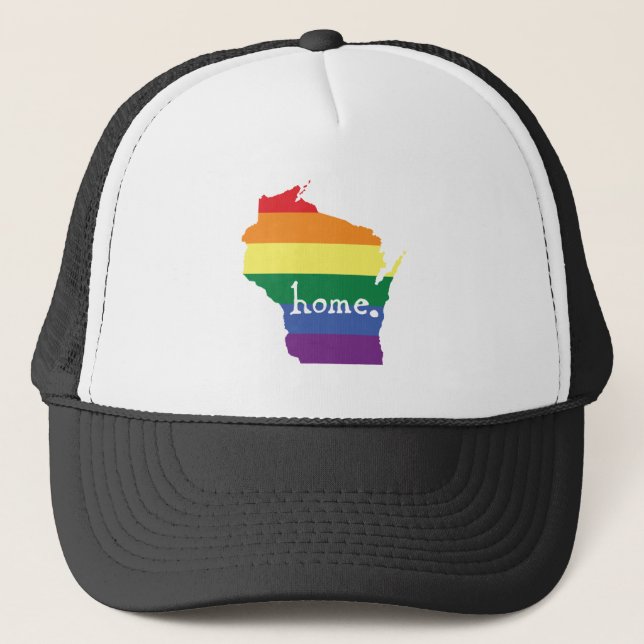 Wisconsin Gay Pride | Map of Home Trucker Hat (Front)