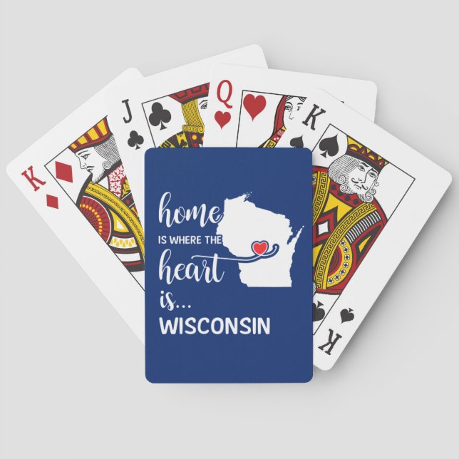 Wisconsin home is where the heart is playing cards (Back)