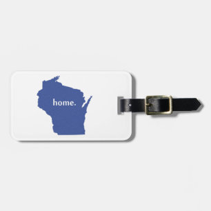 Wisconsin home silhouette state map luggage tag