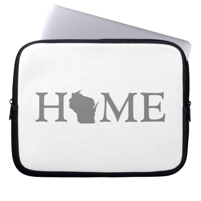 Wisconsin Home State Word Art Laptop Sleeve (Front)
