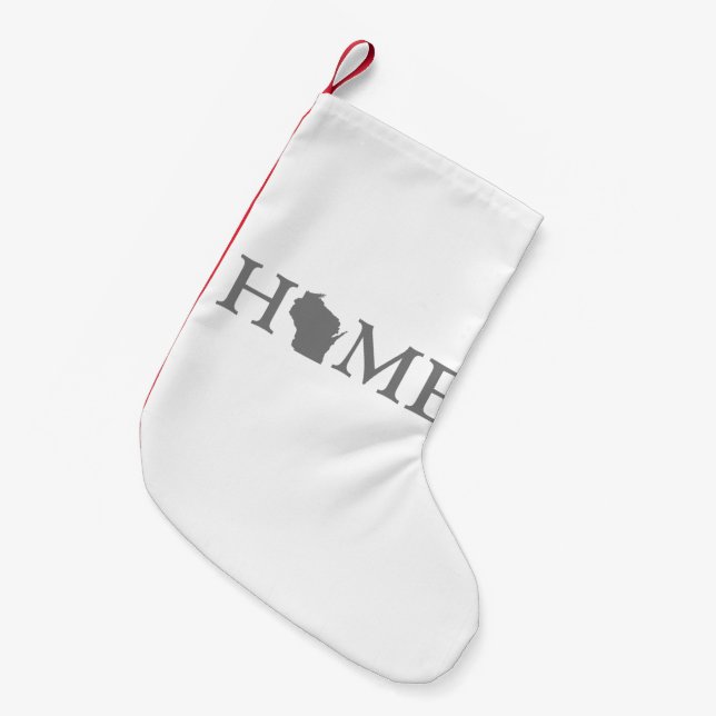 Wisconsin Home Word Art Christmas Stocking (Front (Hanging))