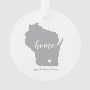 Wisconsin Hometown Personalized Ornament