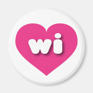 Wisconsin hot pink heart - I love wi Magnet
