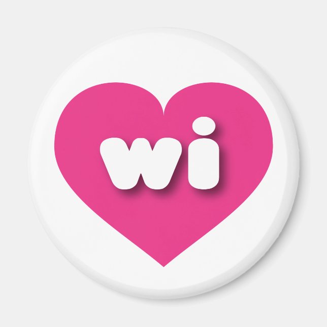 Wisconsin hot pink heart - I love wi Magnet (Front)