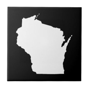 Wisconsin in White Ceramic Tile