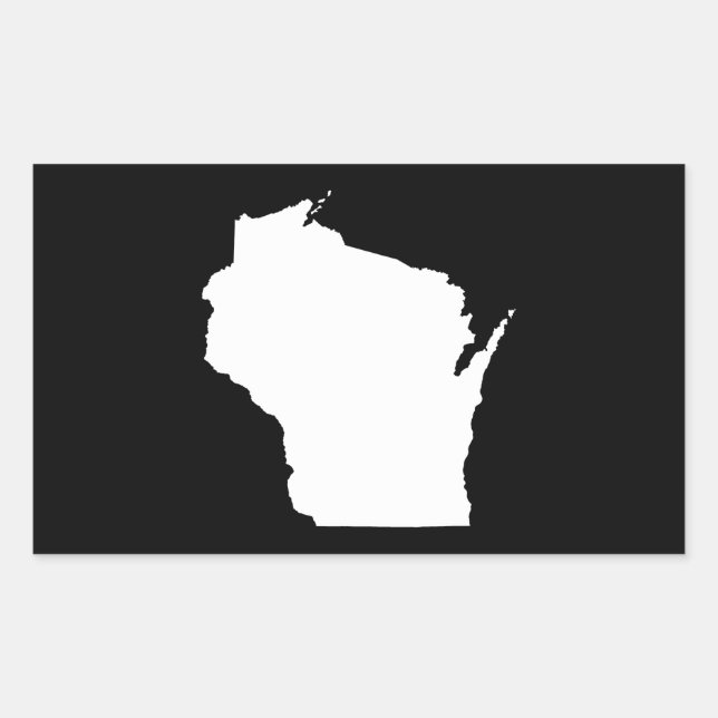Wisconsin in White Rectangular Sticker (Front)