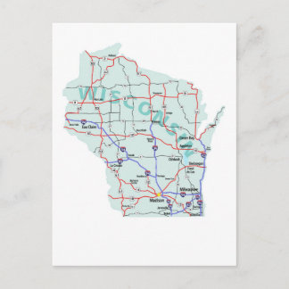 Wisconsin Interstate Map Postcard