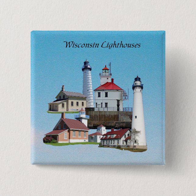 Wisconsin Lighthouse button (Front)